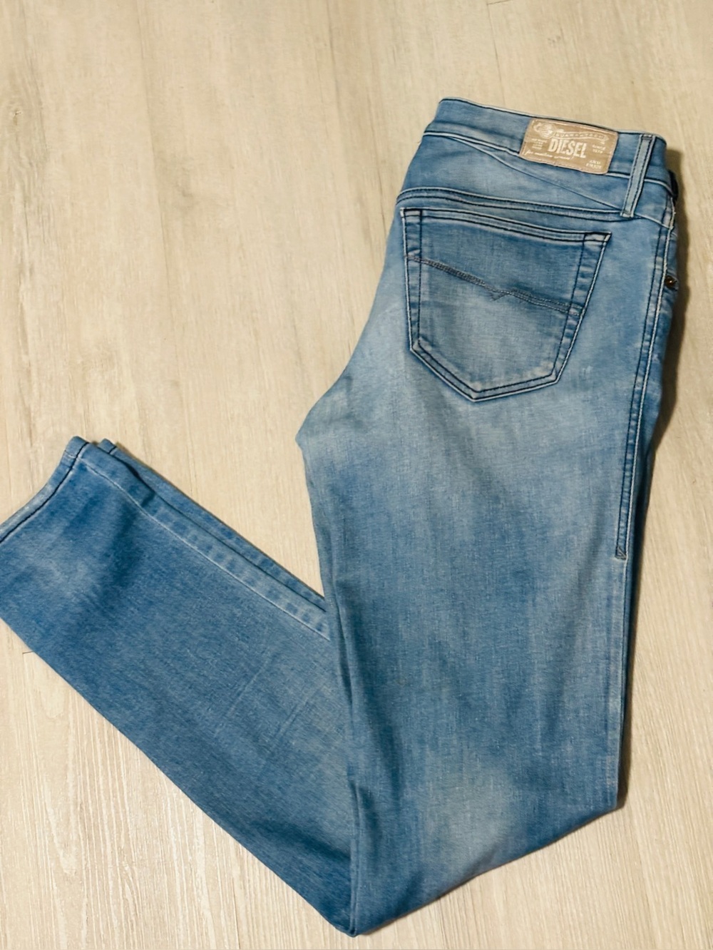 Diesel Blue Distressed Stretch Slim Skinny  Low Waist Mens  Jeans 30 X 32